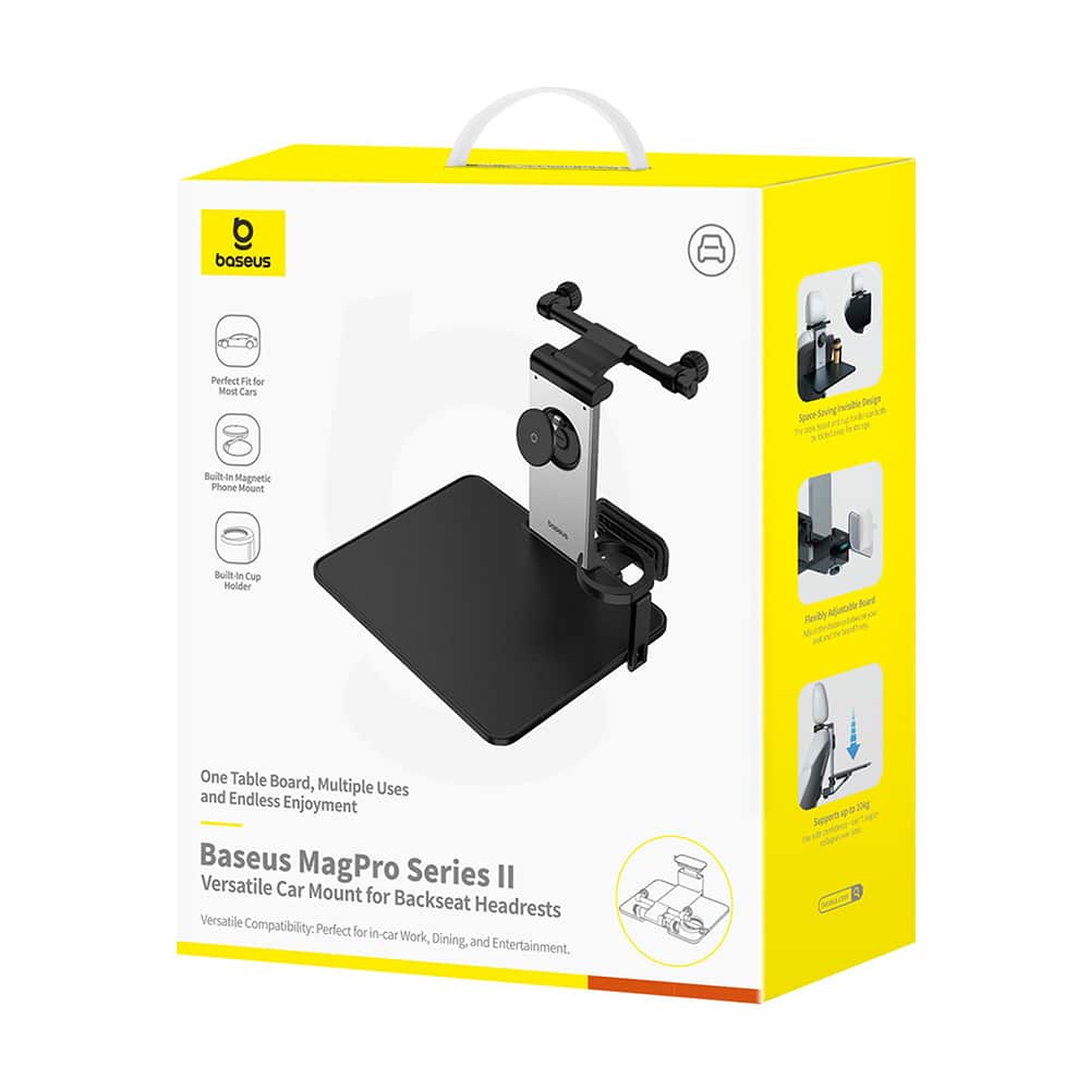 Baseus - Βάση Αυτοκινήτου MagPro II (C40272901121-00) - για Προσκέφαλα Καθισμάτων, Θήκη Ποτηριού, Βάση Κινητού 360°, Τραπέζι - Κοσμικό Μαύρο - Image 7