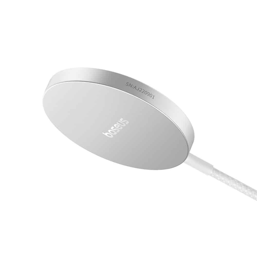 Baseus - Μαγνητικός Ασύρματος Φορτιστής Simple Mini4 Air (P10278200S11-00) - με Βάση, Γρήγορη Φόρτιση, USB-C, 15W - Ασημί Πάγου - Image 3