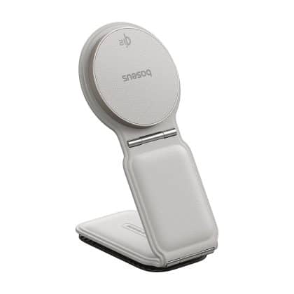Baseus - Βάση Αυτοκινήτου με Ασύρματη Φόρτιση PrimeTrip C02 (C40169003211-00) - Μαγνητική Λαβή για Ταμπλό, 15W - Moon White