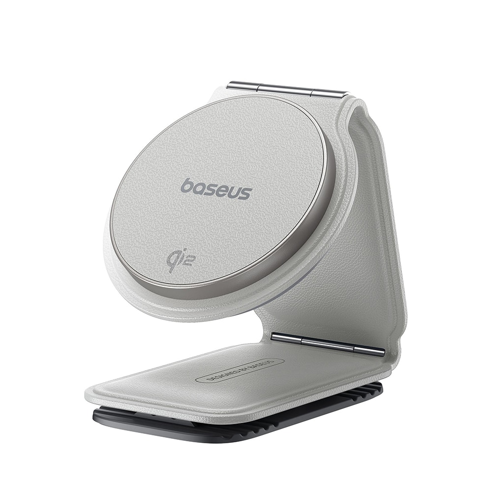 Baseus - Βάση Αυτοκινήτου με Ασύρματη Φόρτιση PrimeTrip C02 (C40169003211-00) - Μαγνητική Λαβή για Ταμπλό, 15W - Moon White - Image 2