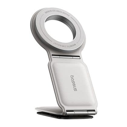 Baseus - Βάση Αυτοκινήτου PrimeTrip Series C02 (C40169002213-00) - Δερματίνη, 360°, 25N, Ευέλικτη Τοποθέτηση - Moon White