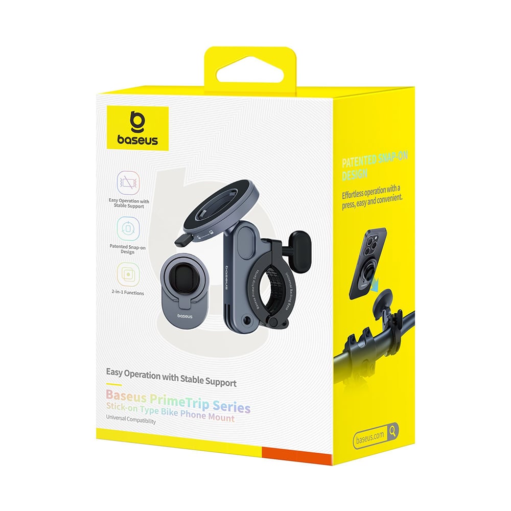 Baseus - Βάση Ποδηλάτου PrimeTrip Series (C40569001121-00) - 2σε1, Στήριγμα Ποδηλάτου, Δακτυλίδι Στήριξης, Πατενταρισμένο Snap-On - Κοσμικό Μαύρο - Image 7
