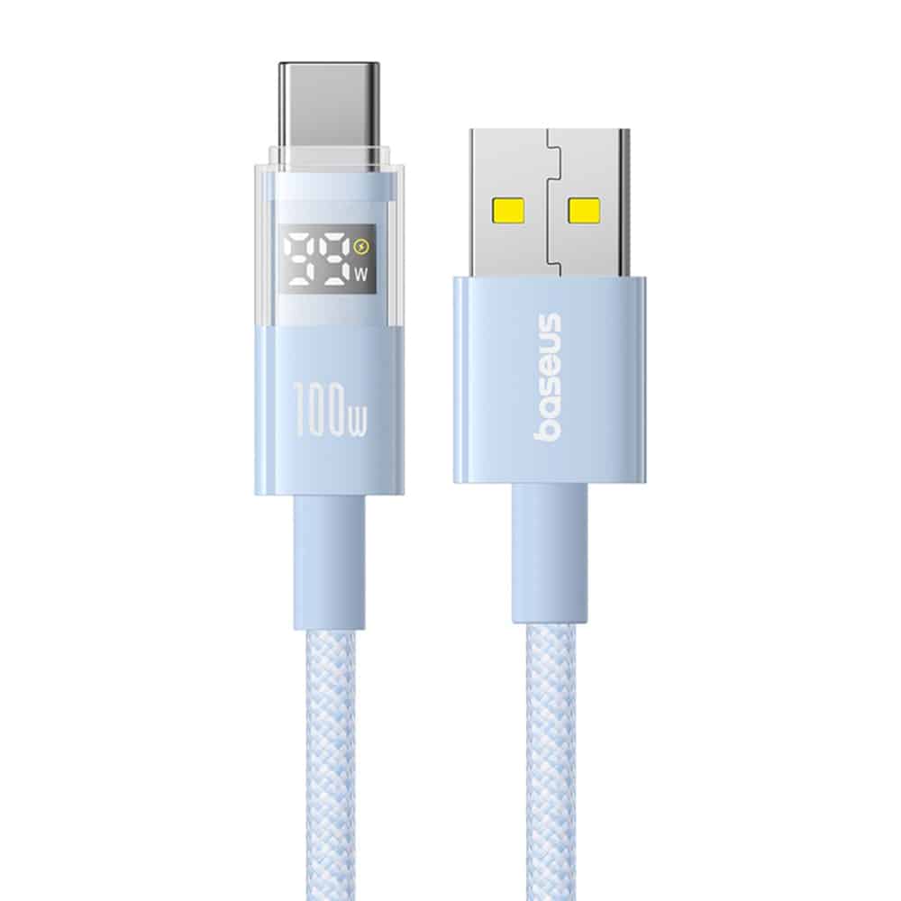 Baseus - Data Καλώδιο Display 2 (P10382701311-00) - Γρήγορη Φόρτιση, USB σε Type-C, Ψηφιακή Οθόνη, 100W, 1m - Galaxy Blue - Image 2
