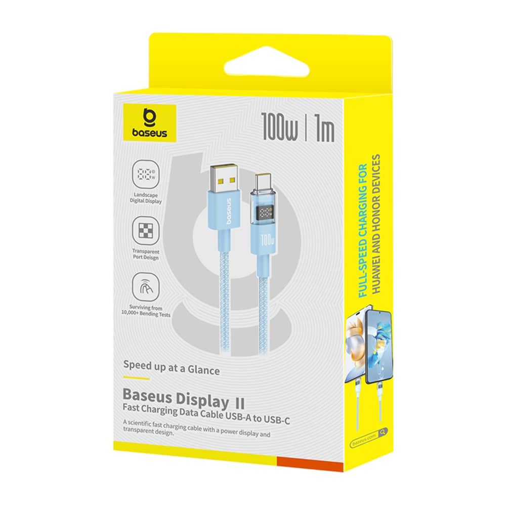 Baseus - Data Καλώδιο Display 2 (P10382701311-00) - Γρήγορη Φόρτιση, USB σε Type-C, Ψηφιακή Οθόνη, 100W, 1m - Galaxy Blue - Image 12