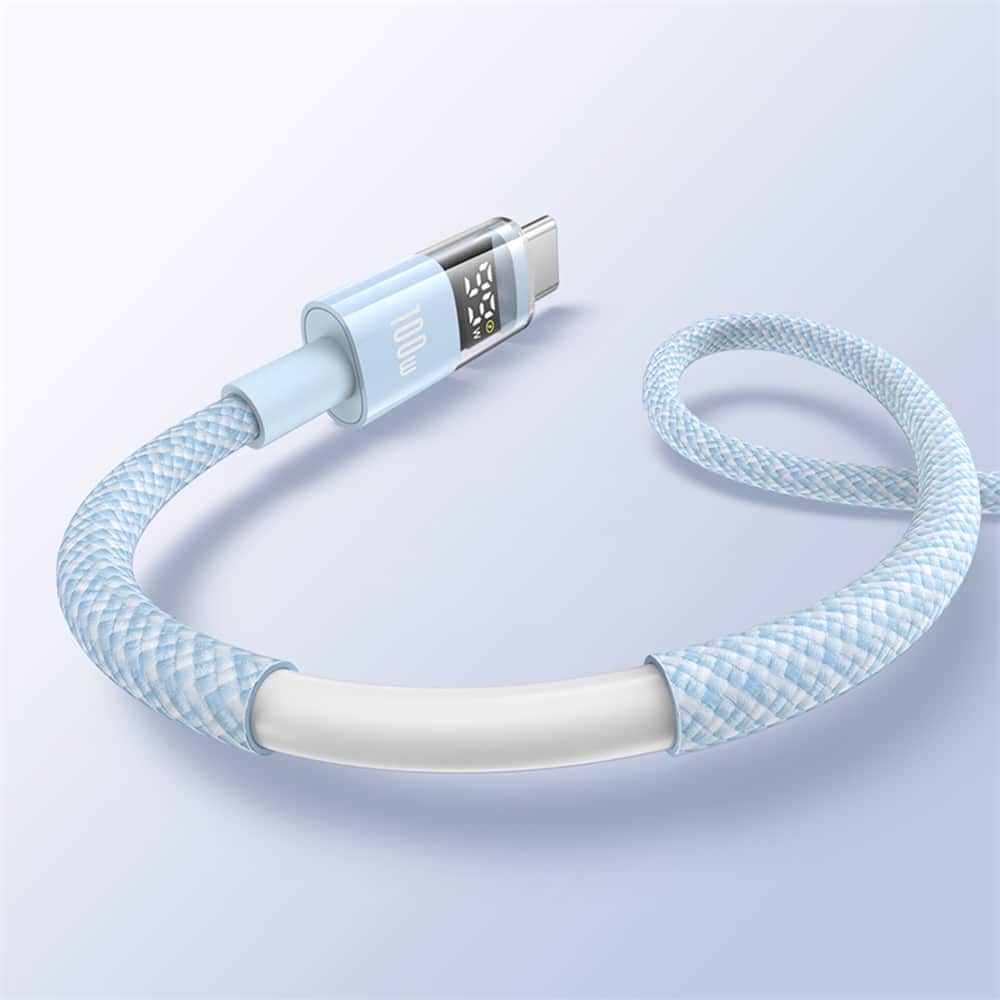 Baseus - Data Καλώδιο Display 2 (P10382701311-00) - Γρήγορη Φόρτιση, USB σε Type-C, Ψηφιακή Οθόνη, 100W, 1m - Galaxy Blue - Image 6