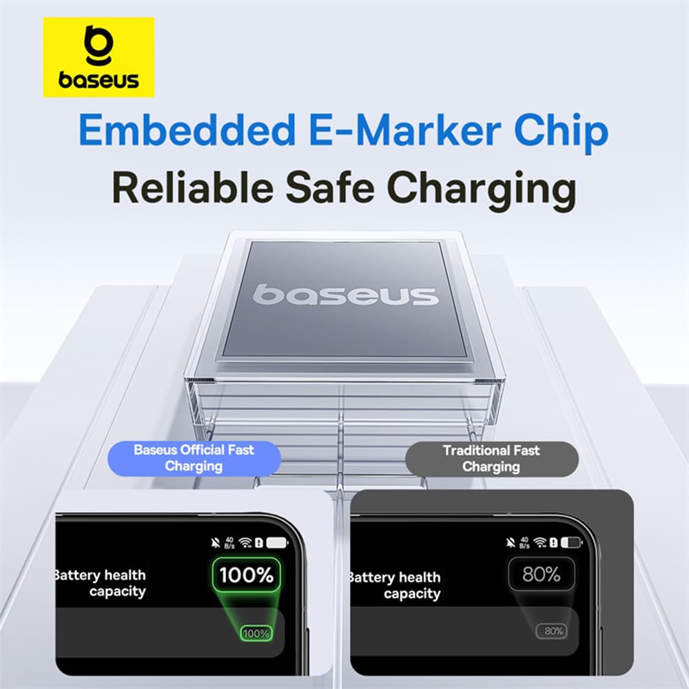Baseus - Data Καλώδιο Display 2 (P10382701311-00) - Γρήγορη Φόρτιση, USB σε Type-C, Ψηφιακή Οθόνη, 100W, 1m - Galaxy Blue - Image 8