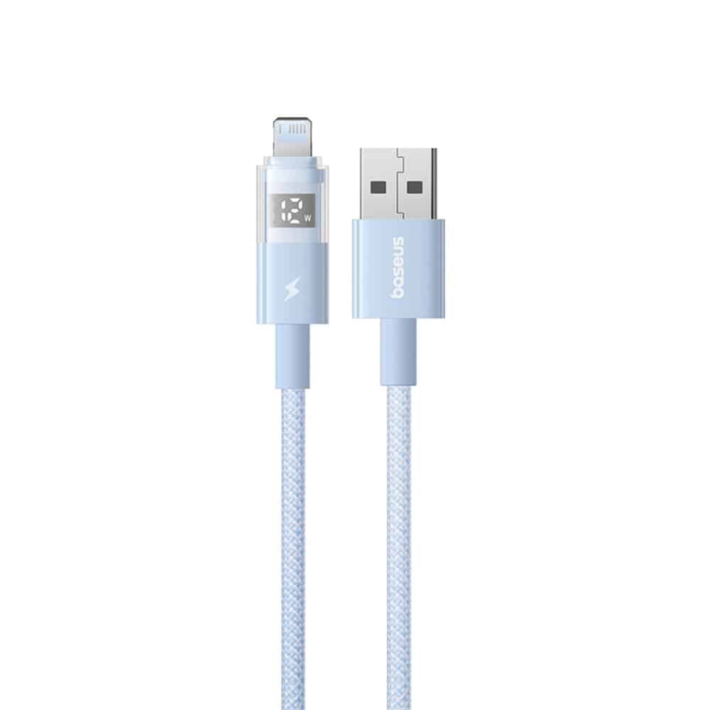Baseus - Data Καλώδιο Display 2 (P10382700311-00) - USB to Lightning, Γρήγορη Φόρτιση, Ψηφιακή Οθόνη, 2.4A, 1m - Galaxy Blue - Image 2