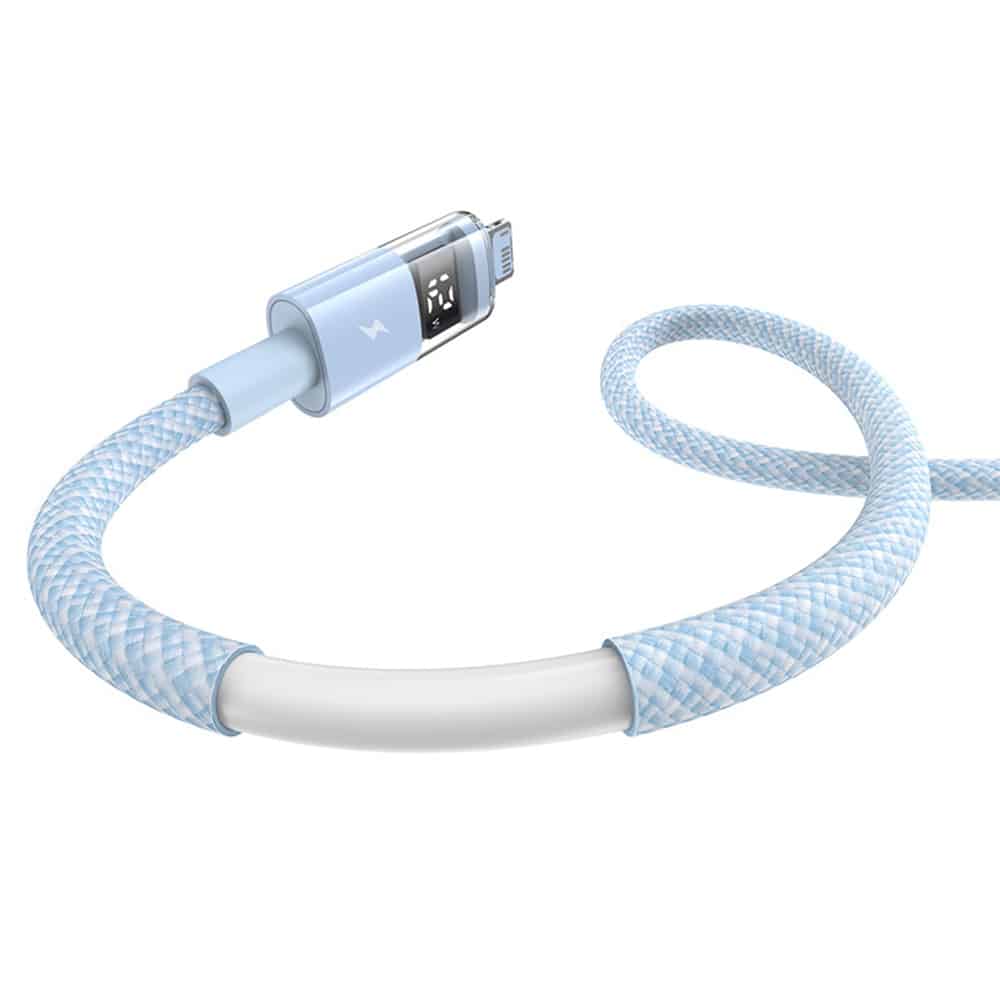 Baseus - Data Καλώδιο Display 2 (P10382700311-01) - USB to Lightning, Γρήγορη Φόρτιση, Ψηφιακή Οθόνη, 2.4A, 2m - Galaxy Blue - Image 3
