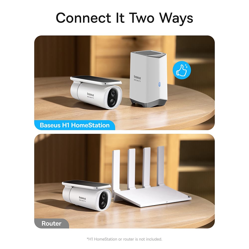 Baseus - Outdoor Camera Security S1 (S0SW002130) - με Ηλιακό Πάνελ, 2K, 8GB, Διπλής Κατεύθυνσης Ήχος, Νυχτερινή Όραση, 10.400mAh - Λευκό - Image 5