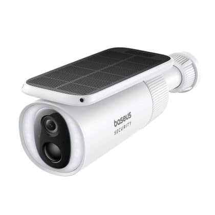 Baseus - Outdoor Camera Security S1 (S0SW002130) - με Ηλιακό Πάνελ, 2K, 8GB, Διπλής Κατεύθυνσης Ήχος, Νυχτερινή Όραση, 10.400mAh - Λευκό