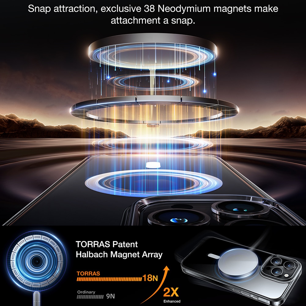 Torras Diamond MagSafe Series - θήκη για Apple iPhone 15 Pro - Διάφανο - Image 4