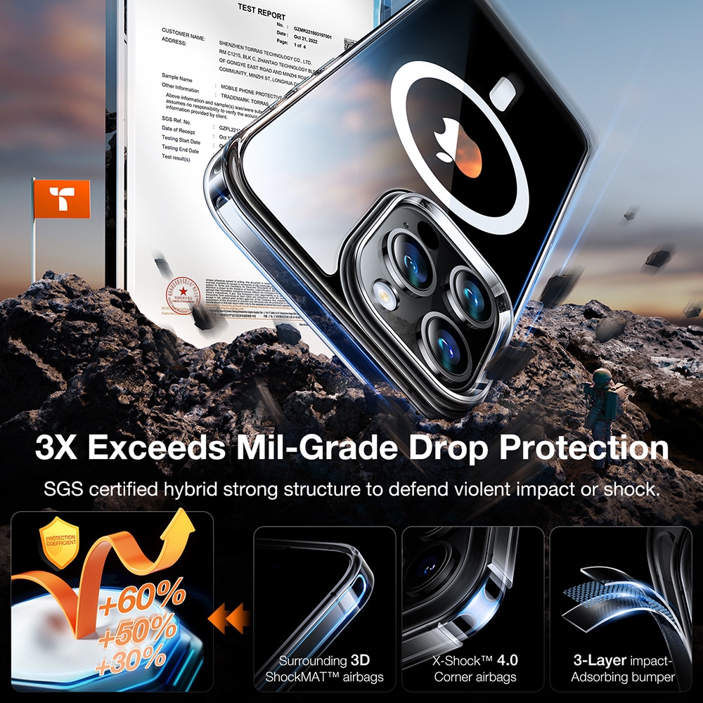 Torras Diamond MagSafe Series - θήκη για Apple iPhone 15 Pro - Διάφανο - Image 5