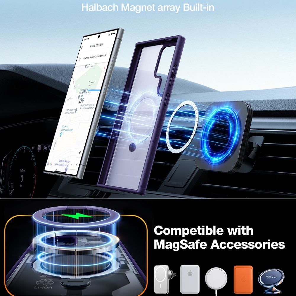 Torras Ostand Spin - θήκη για Samsung Galaxy S24 Ultra - Μωβ - Image 3