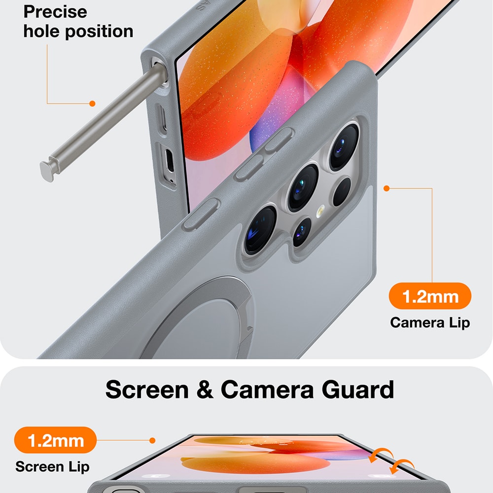 Torras Ostand Spin Series - θήκη για Samsung Galaxy S24 Ultra - Γκρι - Image 5