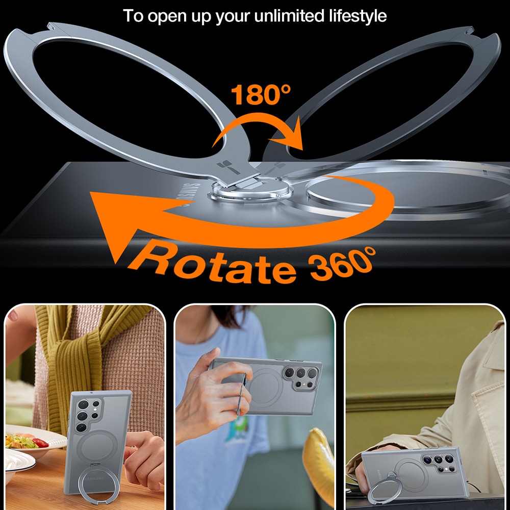 Torras Ostand Spin Series - θήκη για Samsung Galaxy S24 Ultra - Γκρι - Image 6