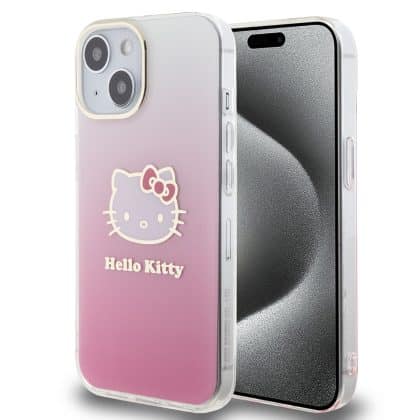 Hello Kitty IML Gradient Electrop Kitty Head - θήκη για Apple iPhone 15 - Ροζ