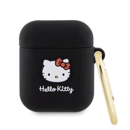 Hello Kitty - Σιλικόνη 3D Κεφαλή Kitty (HKA23DKHSK) - για Apple AirPods 1 / AirPods 2 - Μαύρο