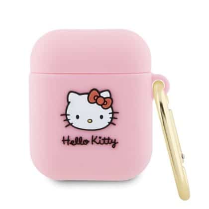 Hello Kitty - Σιλικόνη 3D Κεφαλή Kitty (HKA23DKHSP) - για Apple AirPods 1 / AirPods 2 - Ροζ