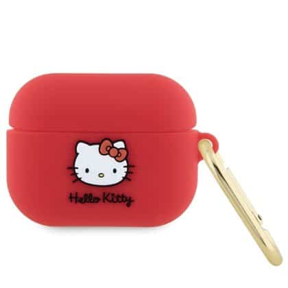 Hello Kitty - Σιλικόνη 3D Κεφαλή Kitty (HKAP3DKHSF) - για Apple AirPods Pro 1 - Κόκκινο