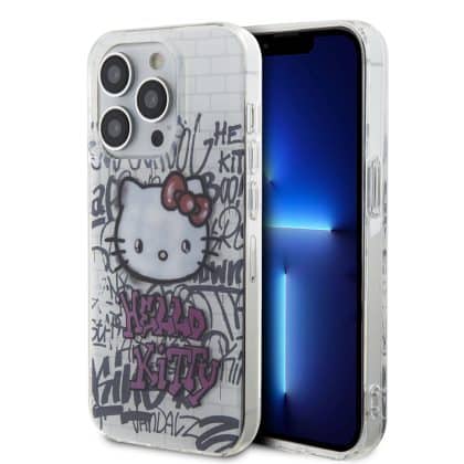 Hello Kitty IML Kitty On Bricks Graffiti - θήκη για Apple iPhone 14 Pro - Λευκό