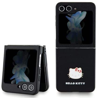 Hello Kitty - IML Metal Logo Kitty Head - Samsung Galaxy Z Flip5 - Μαύρο