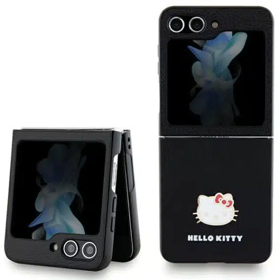 Hello Kitty - IML Metal Logo Kitty Head - Samsung Galaxy Z Flip5 - Μαύρο