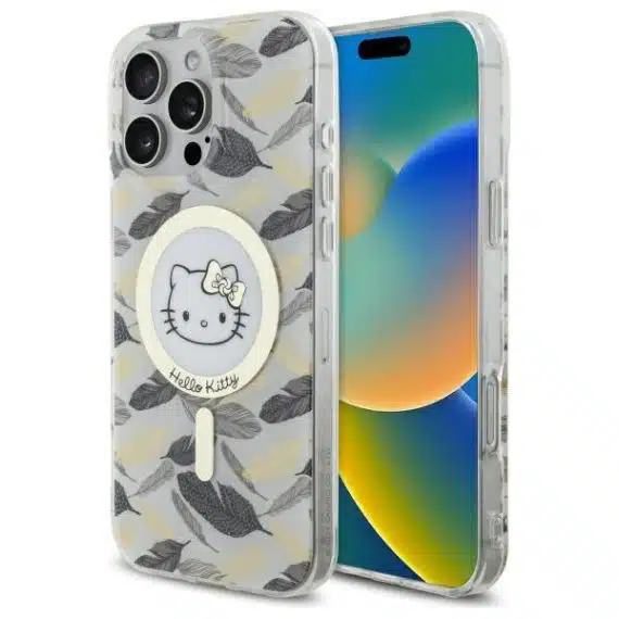 Hello Kitty - IML Golden Leaves MagSafe - Apple iPhone 16 Pro Max - Λευκό