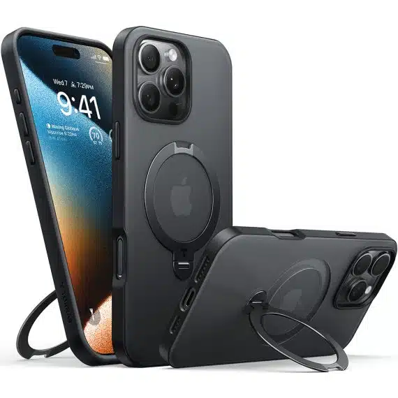 Torras Ostand Spin Series - Apple iPhone 16 Pro - Μαύρο