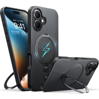 Torras Ostand Spin - θήκη για Apple iPhone 16 - Μαύρο