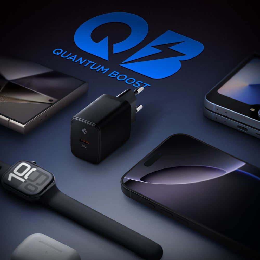 Spigen - Φορτιστής Τοίχου Essential (EE201EU) - Type-C, GaN, Γρήγορη Φόρτιση, PD20W, Quantum Boost - Μαύρο - Image 4