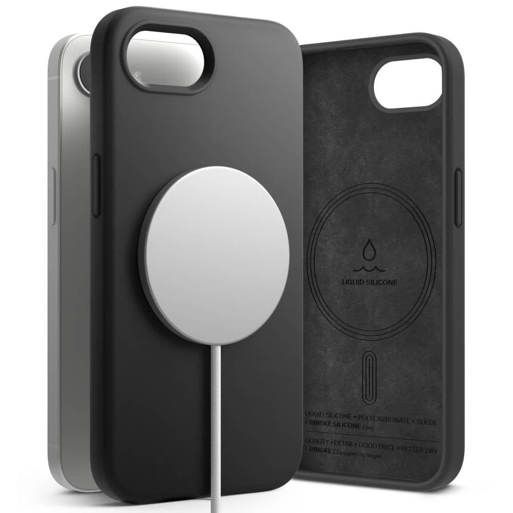 Ringke Silicone Magnetic MagSafe - θήκη για Apple iPhone 16e - Μαύρο - Image 3