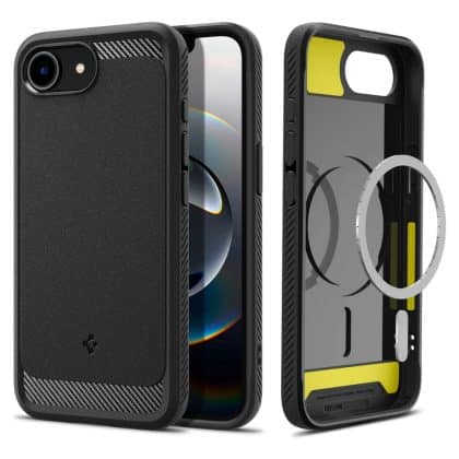 Spigen Rugged Armor - θήκη για Apple iPhone 16e - Μαύρο