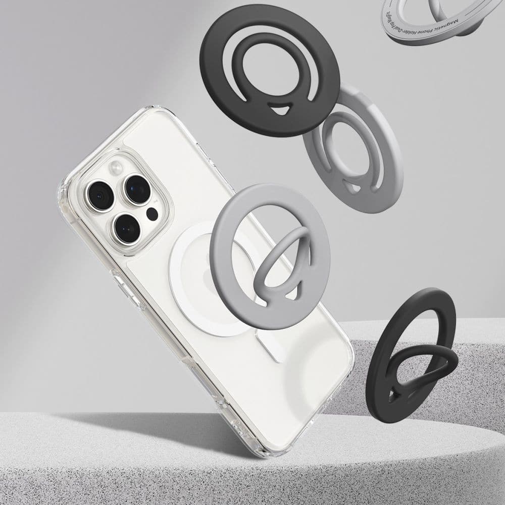 Spigen - Phone Ring Dual Pop MagSafe - with Flexible Finger Loop Grip, Dual Magnetic, Silicone - Black - Image 8