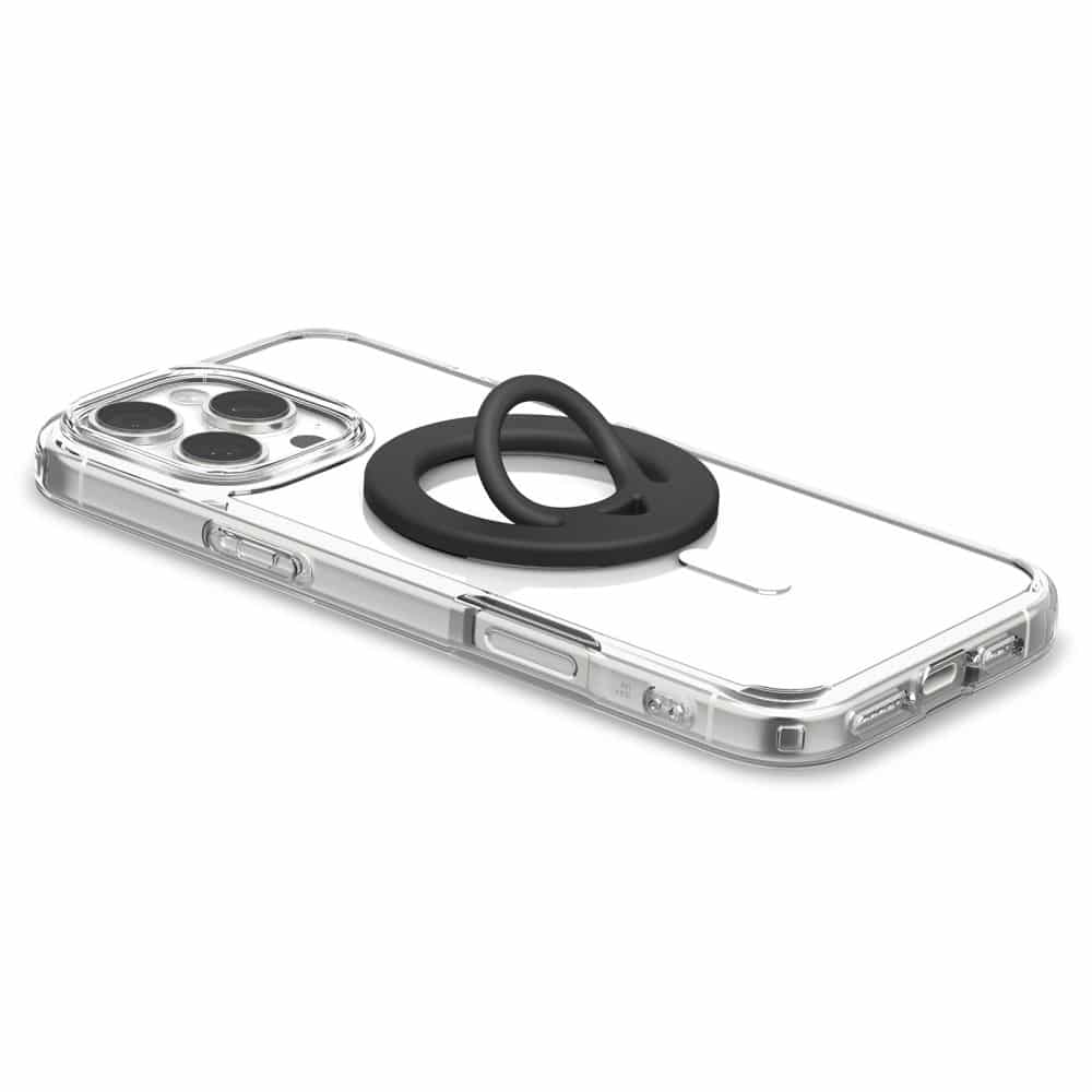 Spigen - Phone Ring Dual Pop MagSafe - with Flexible Finger Loop Grip, Dual Magnetic, Silicone - Black - Image 3