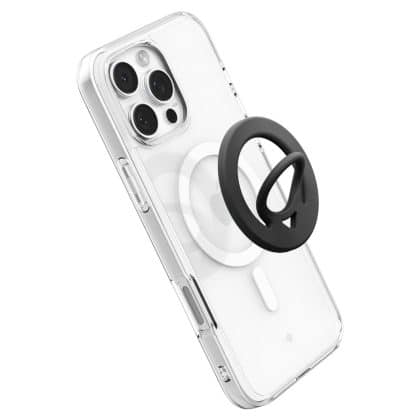 Spigen - Phone Ring Dual Pop MagSafe - with Flexible Finger Loop Grip, Dual Magnetic, Silicone - Black