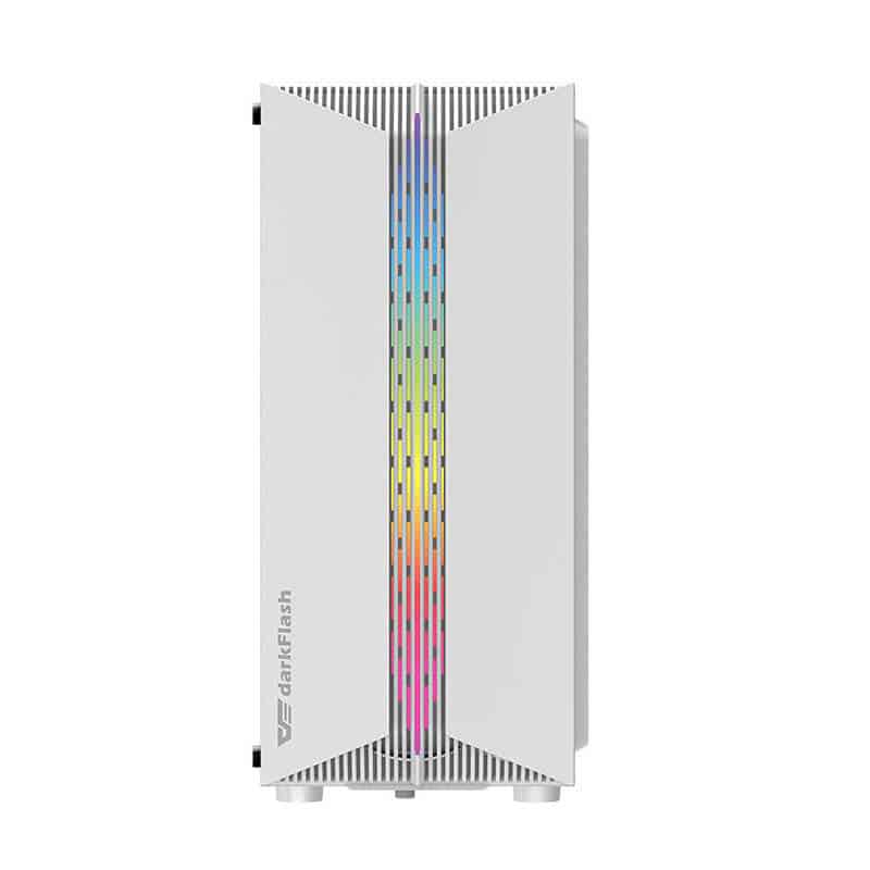 Darkflash DK151 LED θήκη υπολογιστή + 3 ανεμιστήρες RGB λευκή - Image 2