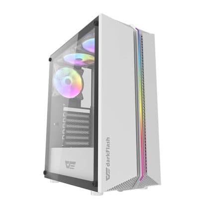Darkflash DK151 LED θήκη υπολογιστή + 3 ανεμιστήρες RGB λευκή