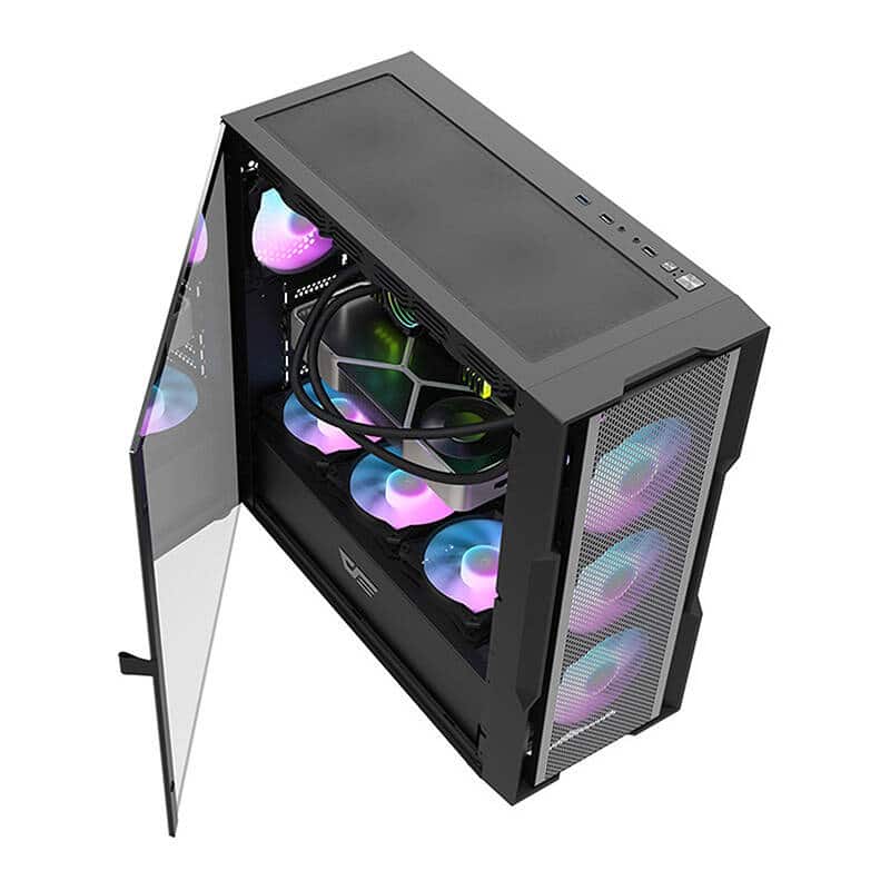 Darkflash DK431 Mesh θήκη υπολογιστή + 4 ανεμιστήρες ARGB μαύρη - Image 4