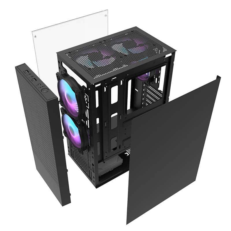 Darkflash A290 θήκη υπολογιστή + 3 ανεμιστήρες μαύρη - Image 4