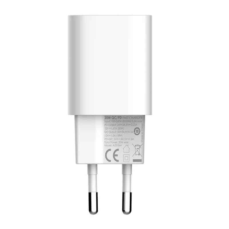 Φορτιστής τοίχου LDNIO A2318M USB, USB-C + Καλώδιο USB-C - Lightning - Image 2