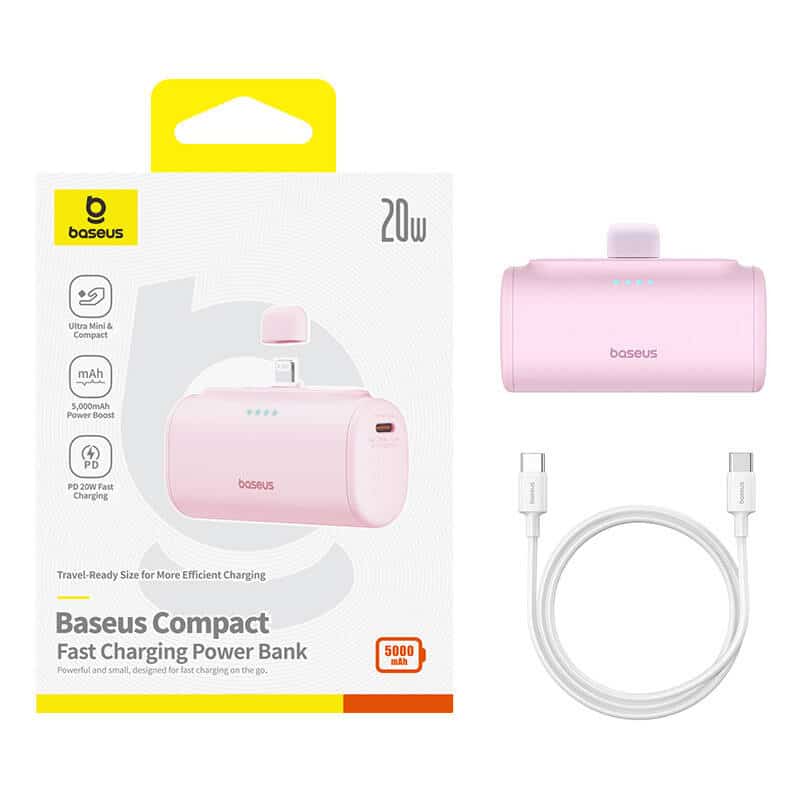 Powerbank OS-Baseus Compact IP 5000mAh 20W (ροζ) - Image 6
