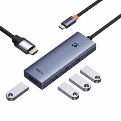 Baseus - Docking Station UltraJoy (B00052809813-00) - Type-C to HDMI, 4 x USB, 4K@30Hz - Space Grey