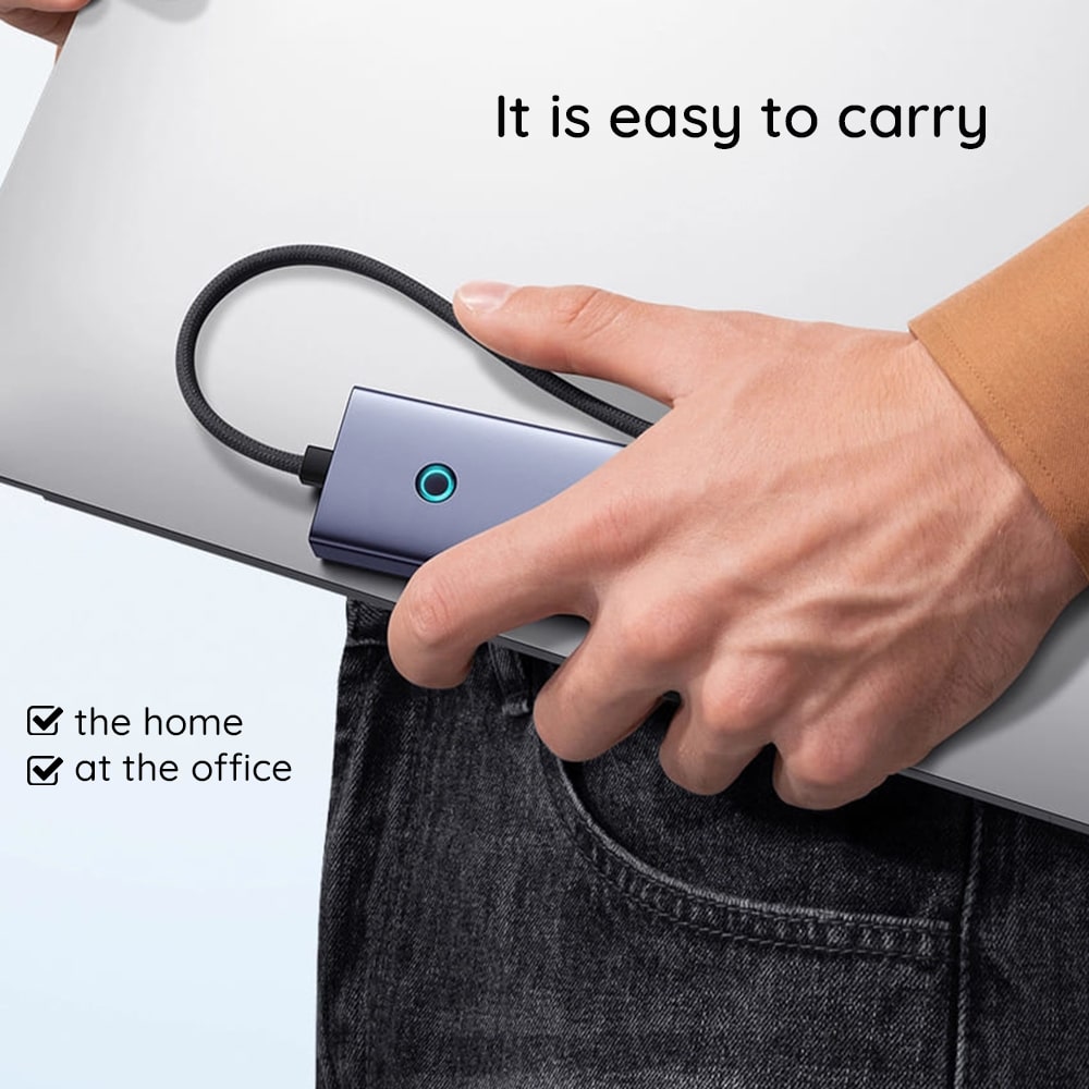 Baseus - Docking Station UltraJoy (B00052807813-00) - Type-C to HDMI, 3xUSB, Type-C, RJ45, 4K@60Hz - Space Grey - Image 6