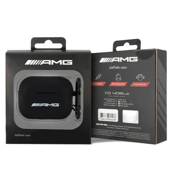 AMG AMAP2RBK AirPods Pro 2 (2022/2023) cover Σιλικόνη Λευκό Λογότυπο Μαύρο - Image 4
