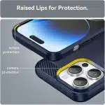 Techsuit Carbon Silicone - θήκη για Apple iPhone 14 Pro - Μπλε - Image 4