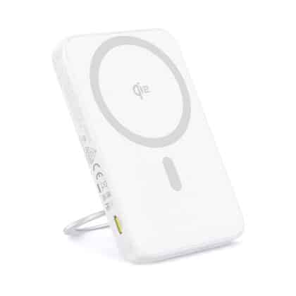 Baseus - Power Bank PicoGo (P10076800213-01) - Type-C, Qi2, Γρήγορη Φόρτιση, 20W, 5000mAh, Περιστρεφόμενη Βάση, Καλώδιο Type-C - Λευκό