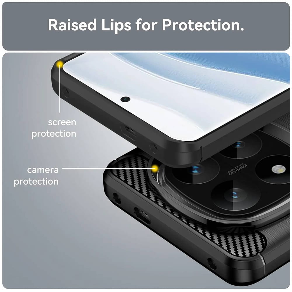 Techsuit Carbon Silicone - θήκη για Xiaomi Poco F7 Pro - Μαύρο - Image 3