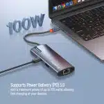 ColorWay - Docking Station (CW-HUB02) - 3x USB, Type-C, HDMI 4K HD, RJ45, PD 100W, 5Gps, Ethernet 1 GbE, 5A, Ένδειξη - Ασημί - Image 11