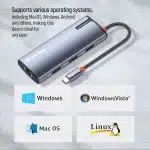 ColorWay - Docking Station (CW-HUB02) - 3x USB, Type-C, HDMI 4K HD, RJ45, PD 100W, 5Gps, Ethernet 1 GbE, 5A, Ένδειξη - Ασημί - Image 9