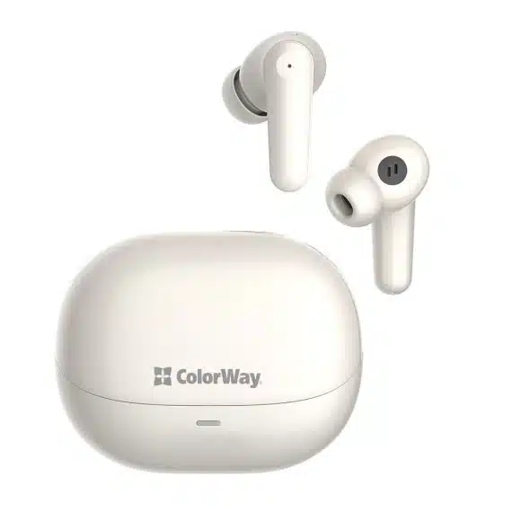 ColorWay - Ασύρματα Ακουστικά Slim TWS-1 (CW-TWS1BE) - Έλεγχος Αφής, Ήχος Surround, Bluetooth 5.3, 400mAh, Type-C - Μπεζ